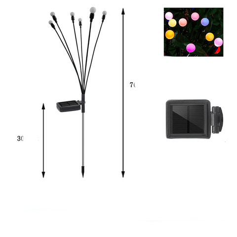 size of colorful garden lights