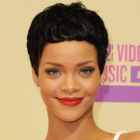 Rihanna short black pixie cut hairstyle