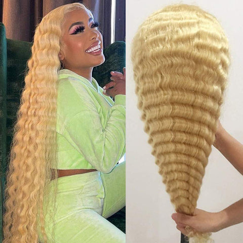 Deep Wave Blonde Wig