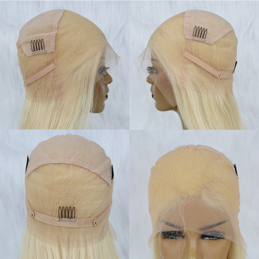 cap show of a blonde full lace wig