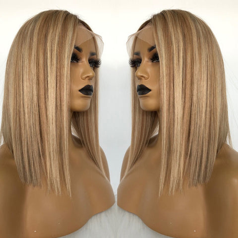 Blonde highlight bob wig