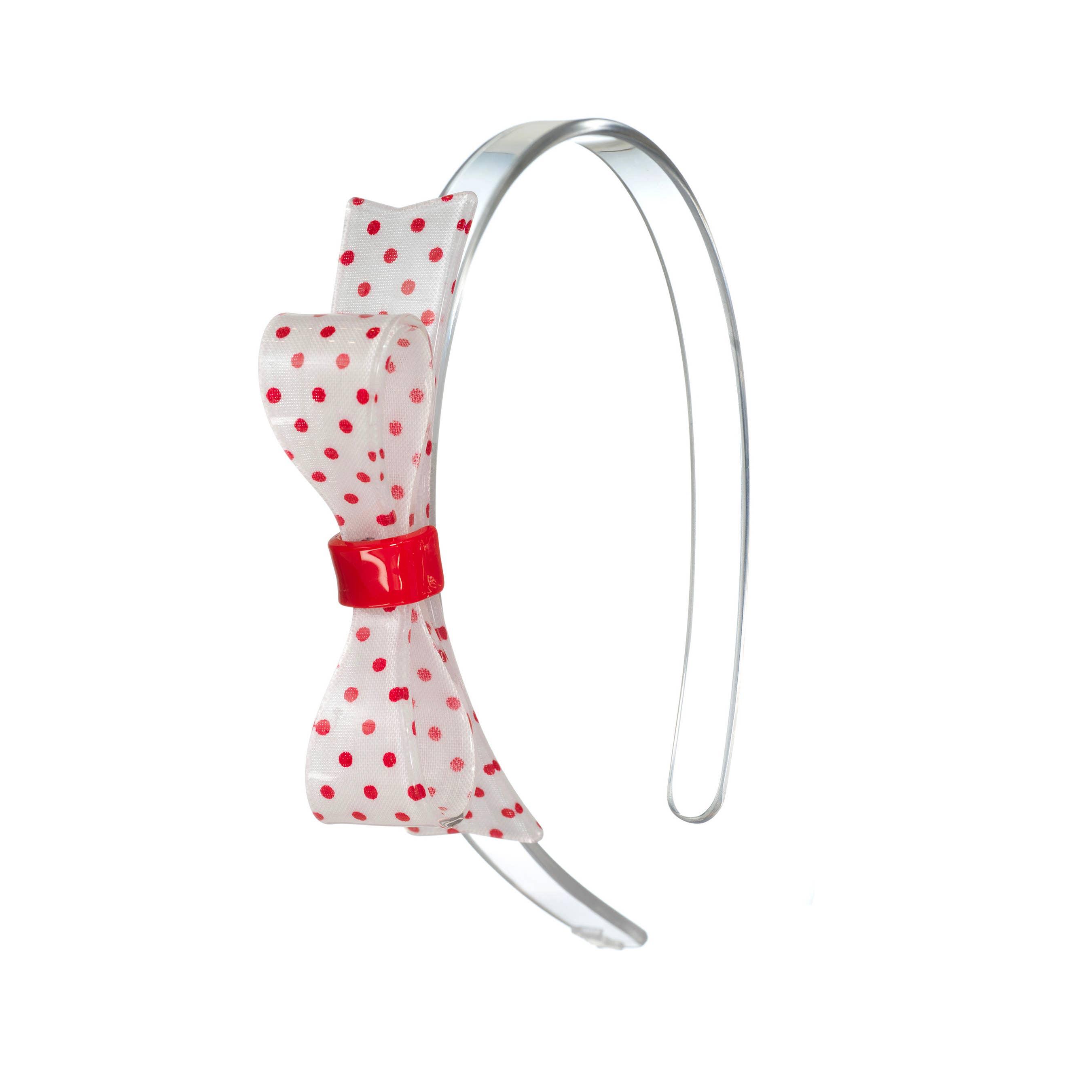 Bowtie Dotted Red & White Headband
