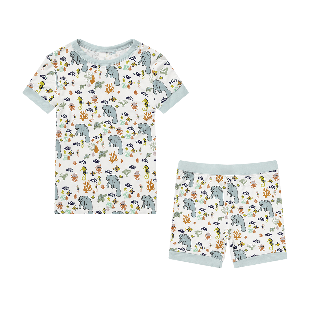 Manatee Bamboo Kids Pajama Set (Shorts)
