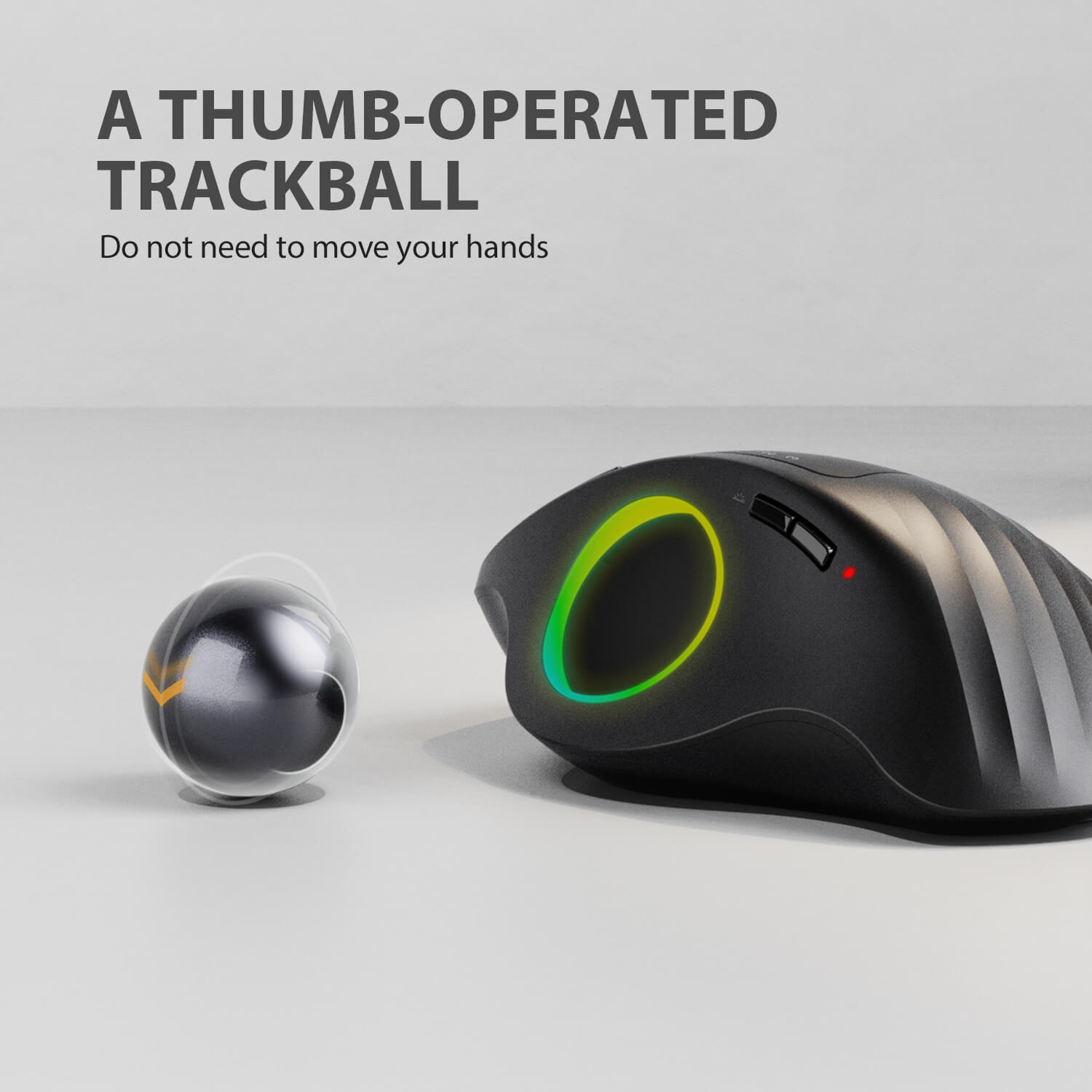 ProtoArc EM01 Advanced Wireless RGB Trackball Mouse