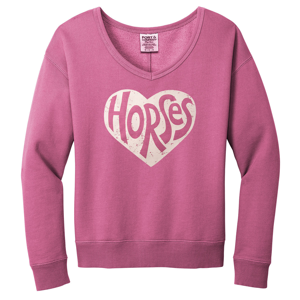 Horses Ladies V Neck Sweatshirt