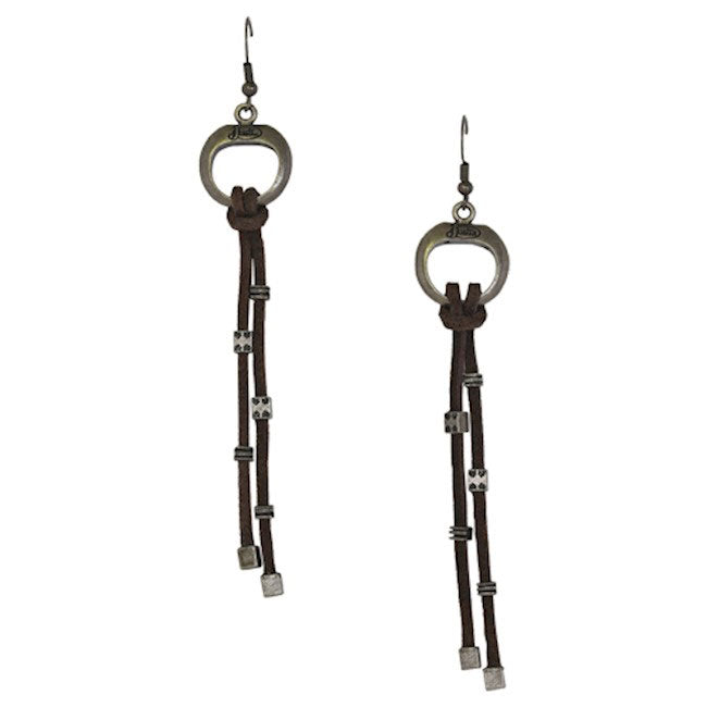 Justin Genuine Suede Lacing Earrings