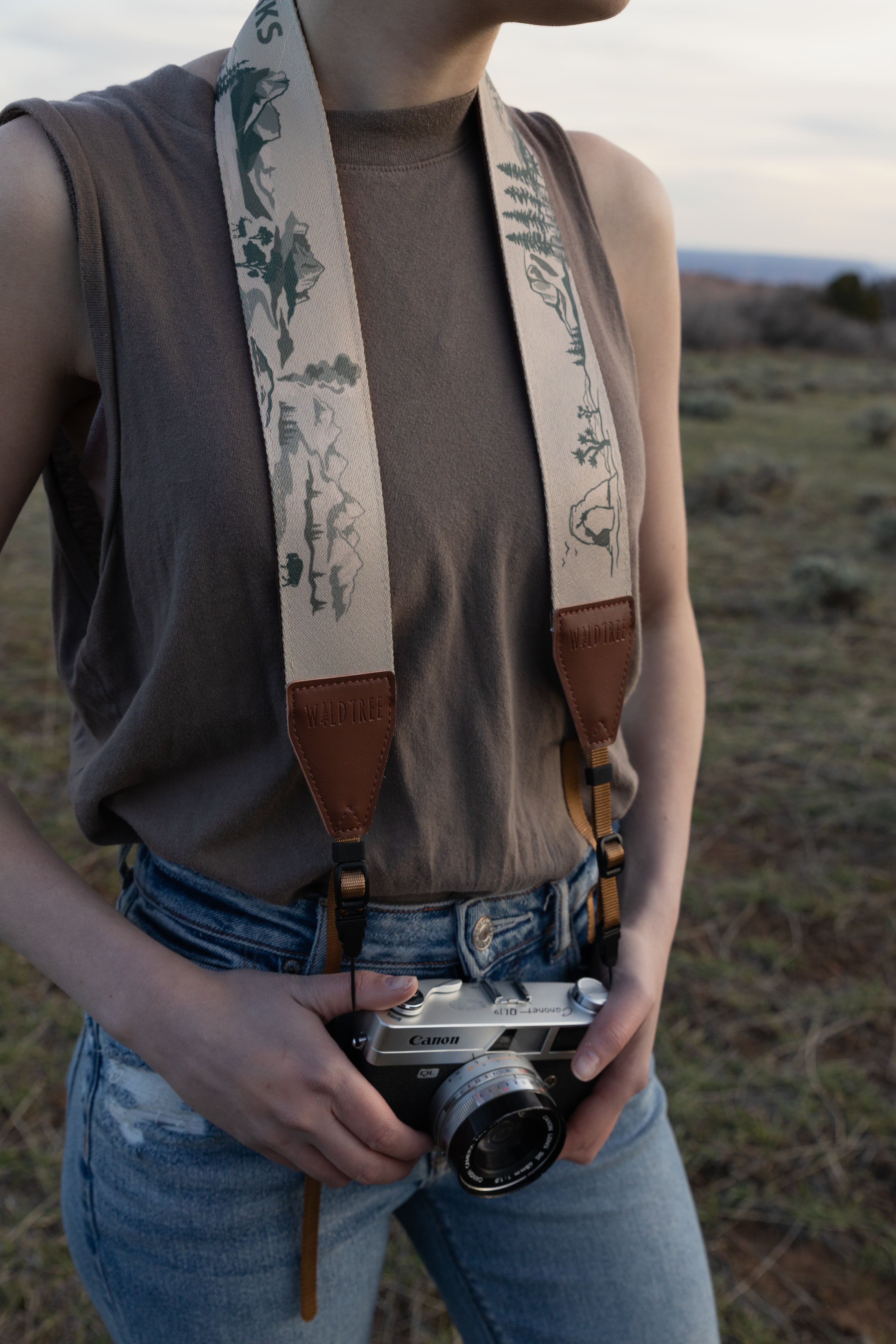 National Park Inspired Camera Strap Brown