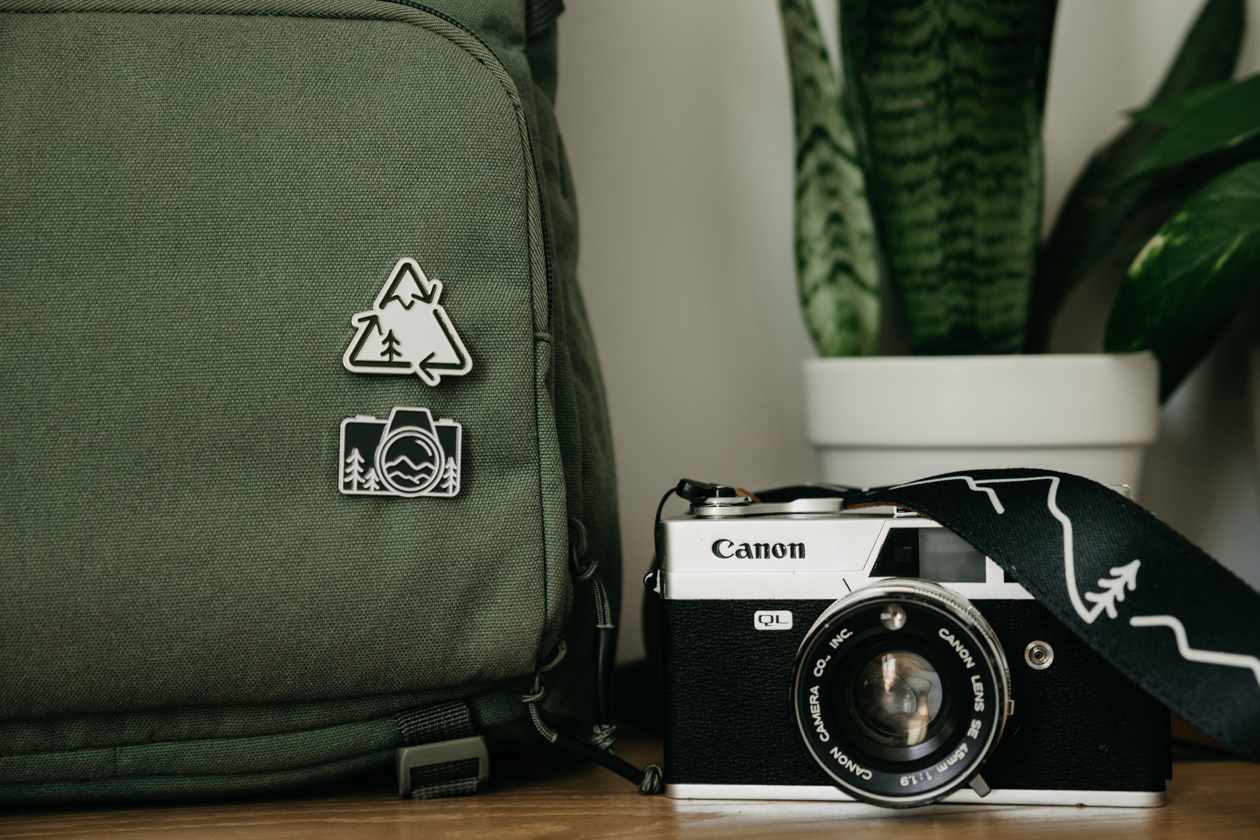 Camera Mountain Enamel Pin