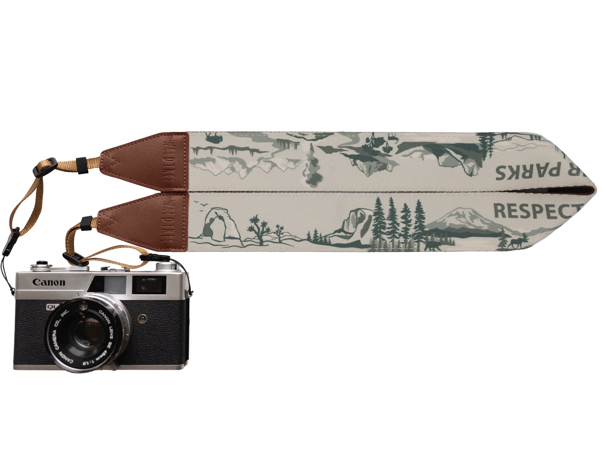 National Park Inspired Camera Strap Brown