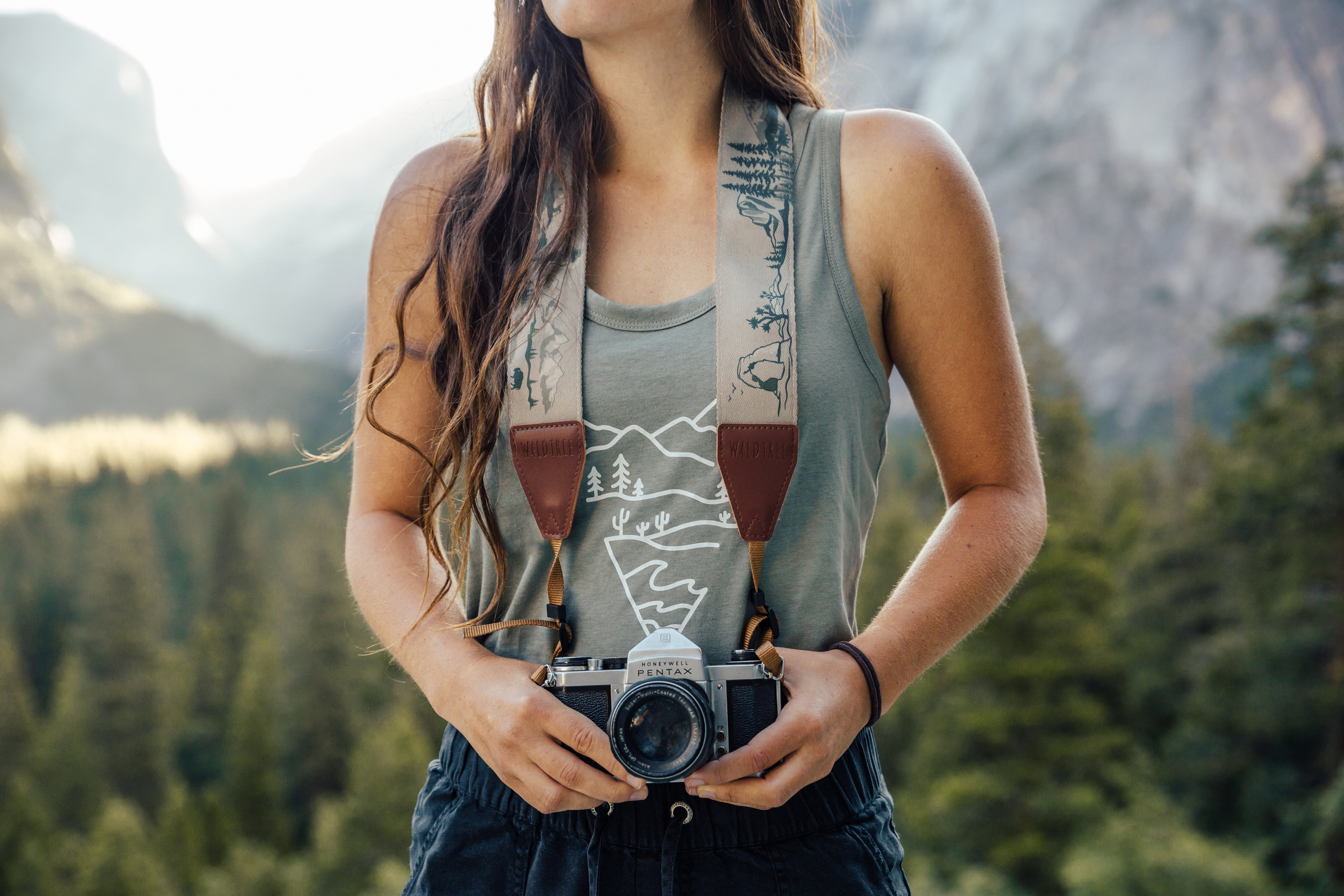 National Park Inspired Camera Strap Brown