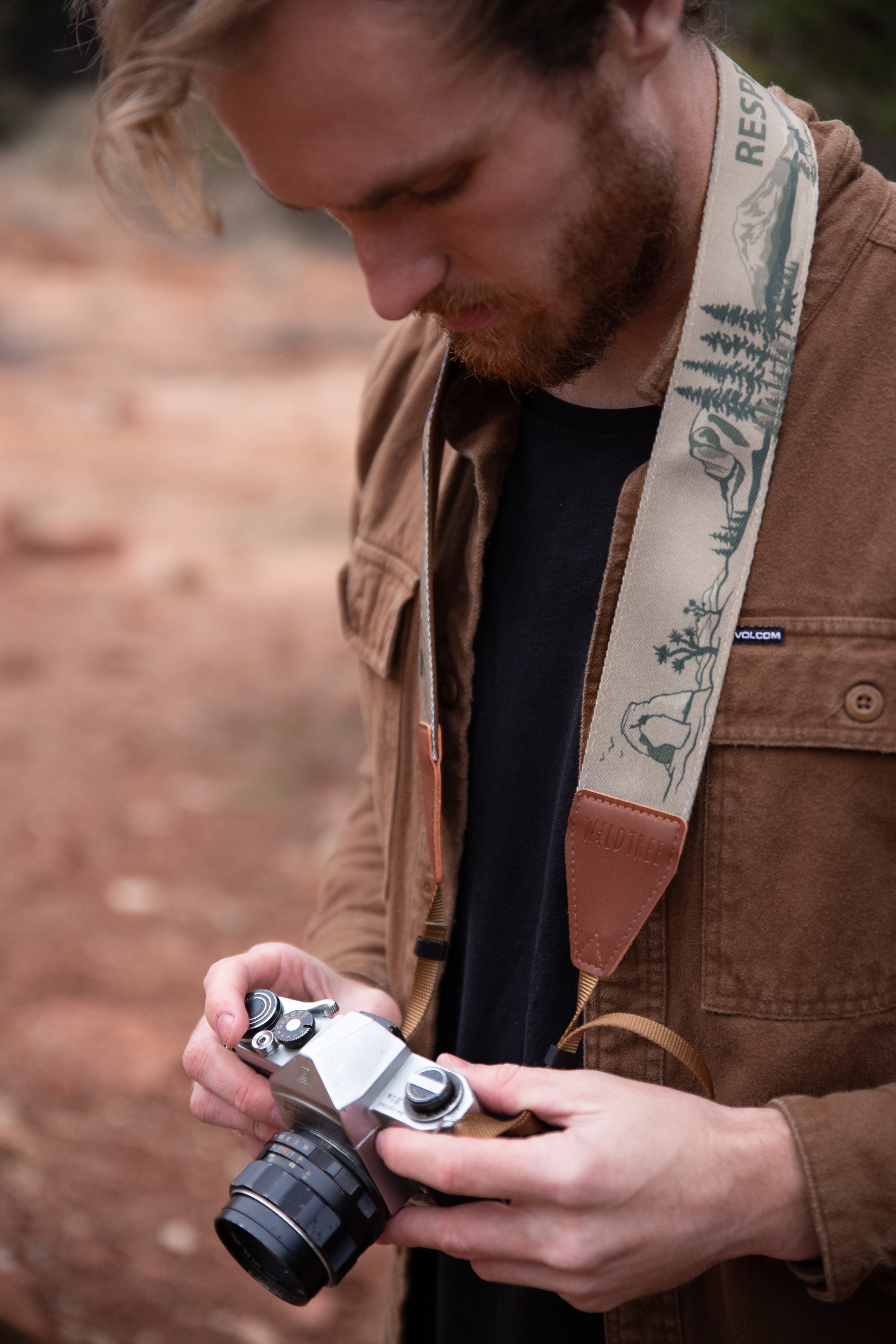 National Park Inspired Camera Strap Brown