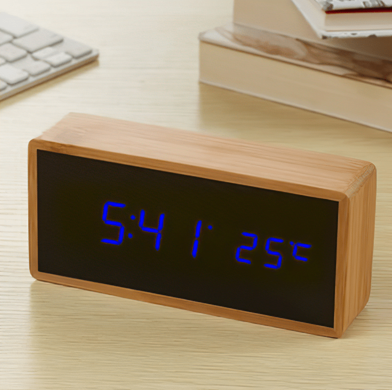 Bamboo LED Alarm Clock