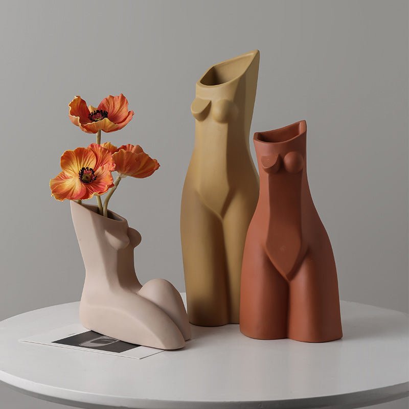 Ceramic Abstract Body Vases