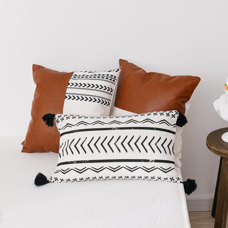 Faux Leather Chevron Cushions