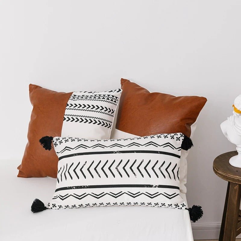 Faux Leather Chevron Cushions