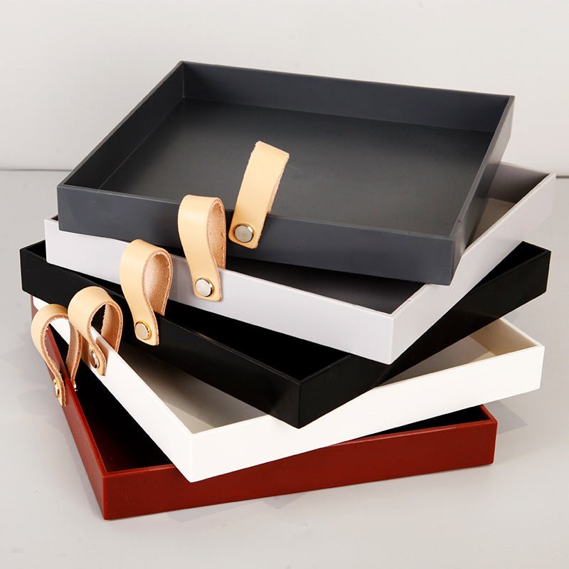 Nordic Leather Loop Serving Tray