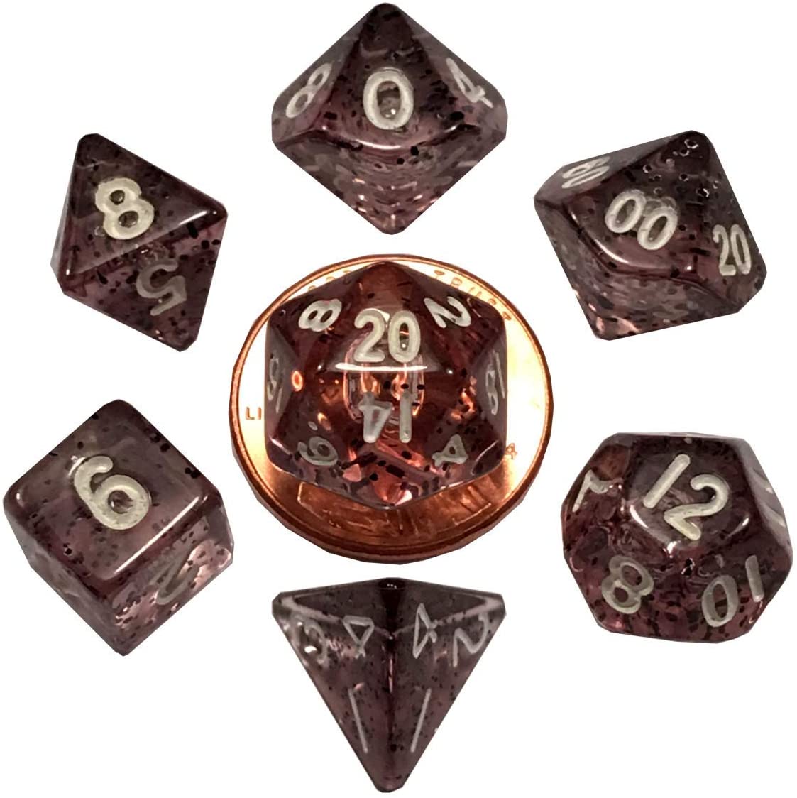 Ethereal Black?10mm Mini Polyhedral Dice Set