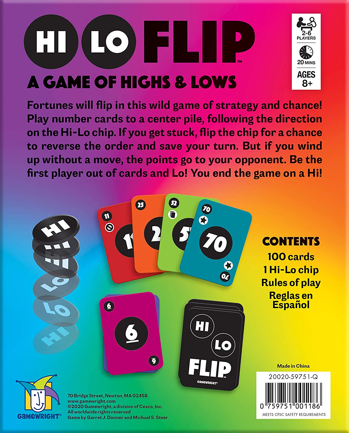 Hi Lo Flip A Card Game of Highs & Lows