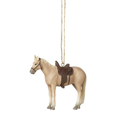 Horse in a Saddle Ornament - Tan