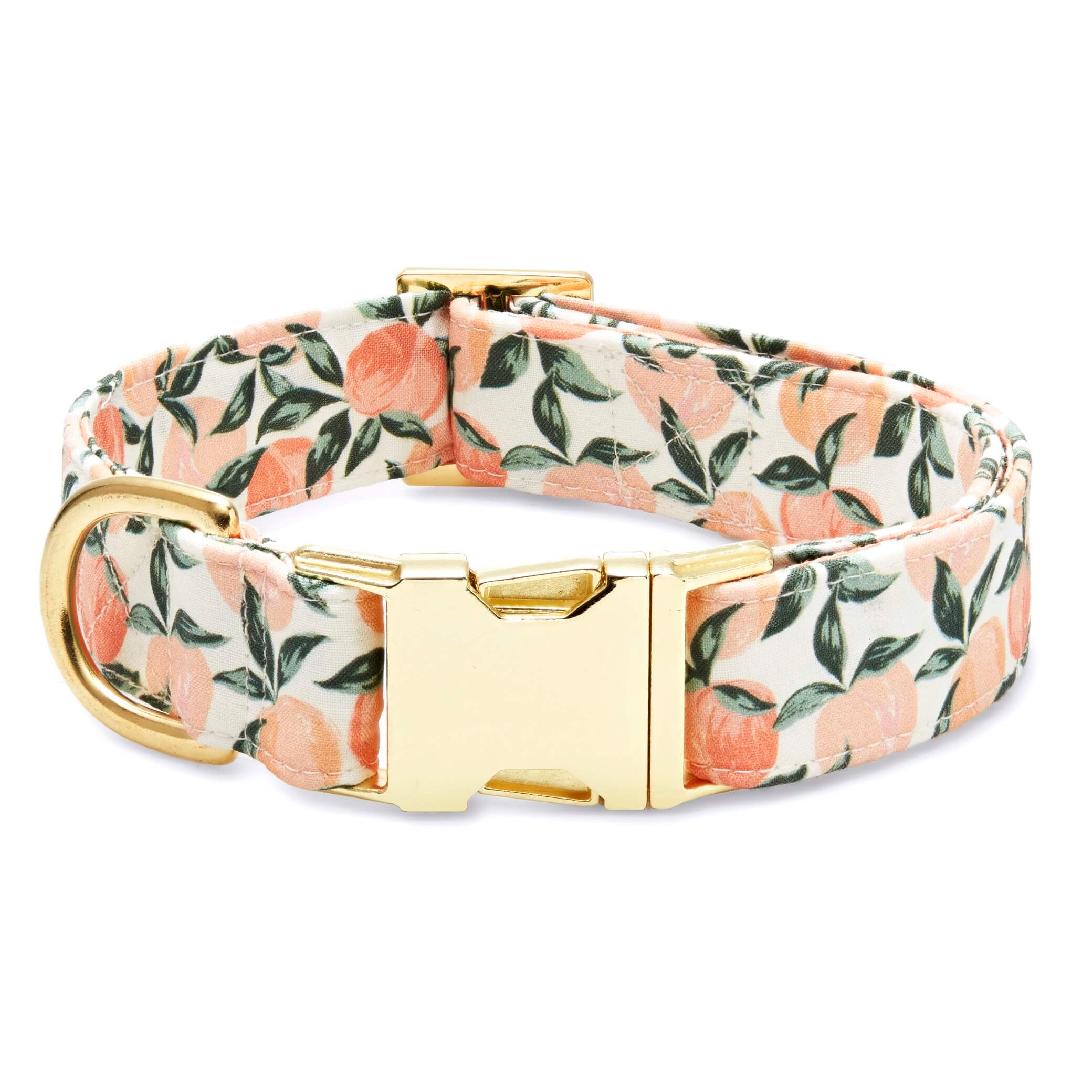Peaches and Cream Dog Collar: L/ Gold