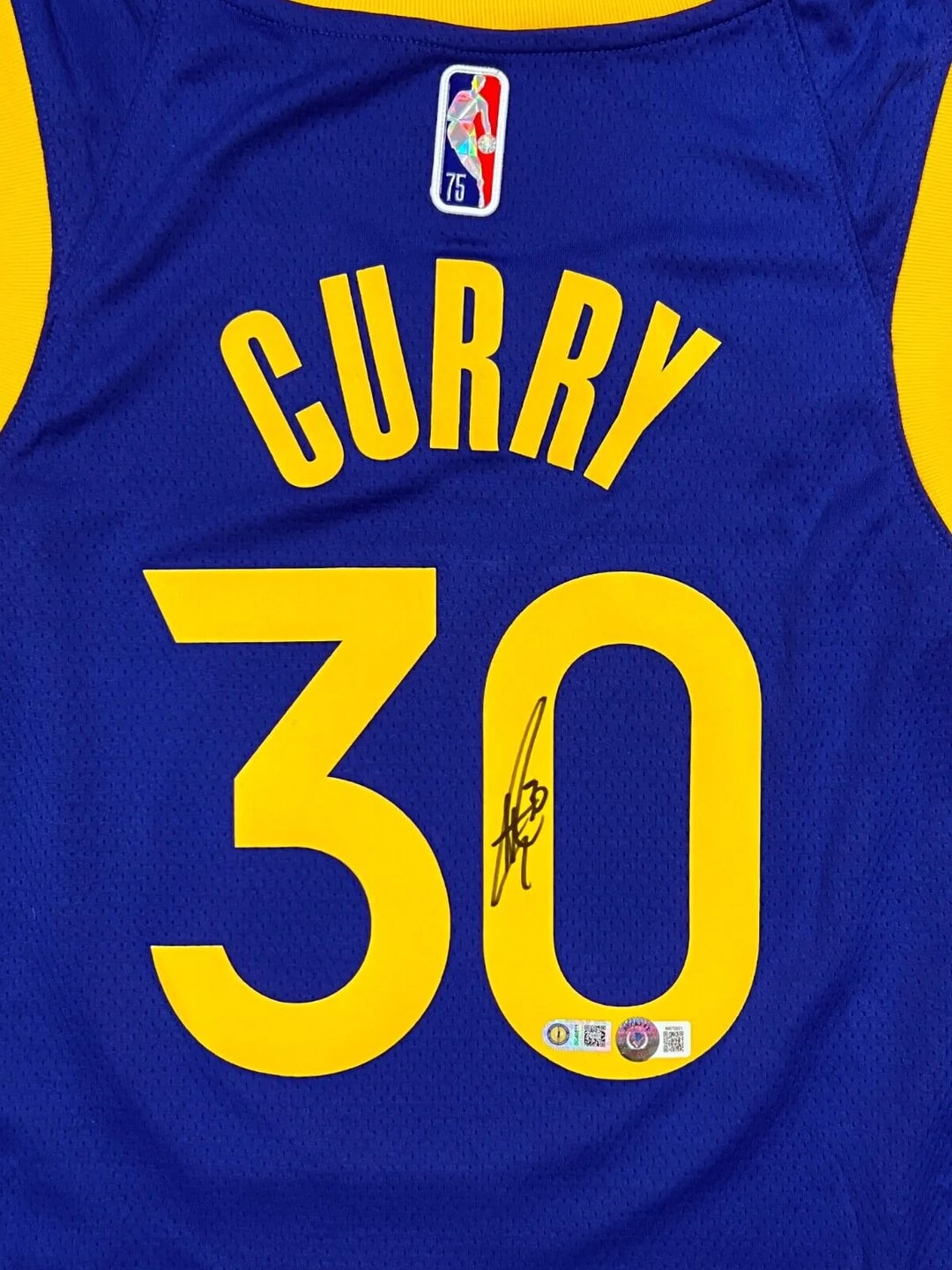 Stephen Curry Golden State Warriors Autographed Authentic Icon Nike Jersey Beckett