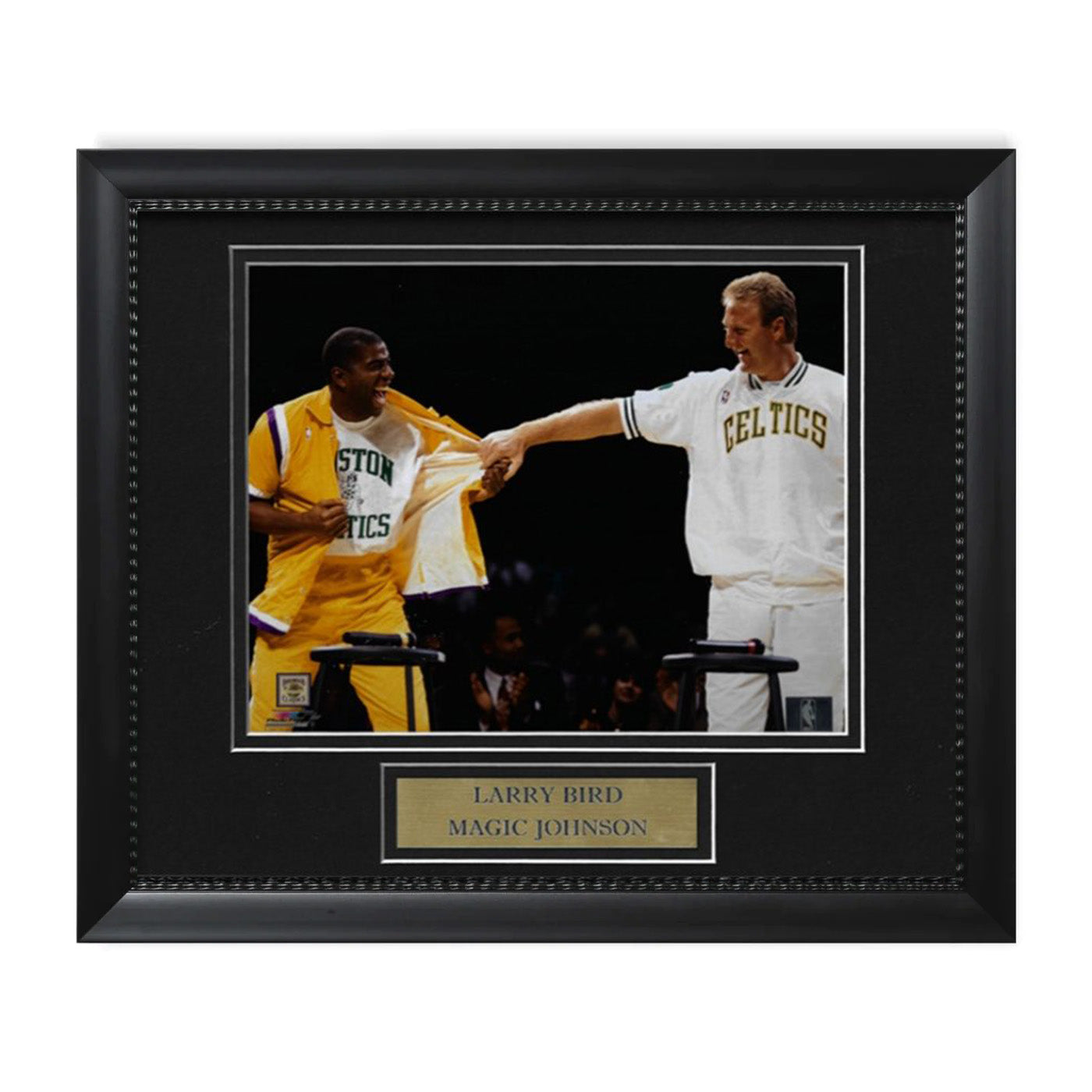 Larry Bird & Magic Johnson Boston Celtics Los Angeles Lakers Unsigned Photo Framed to 11x14