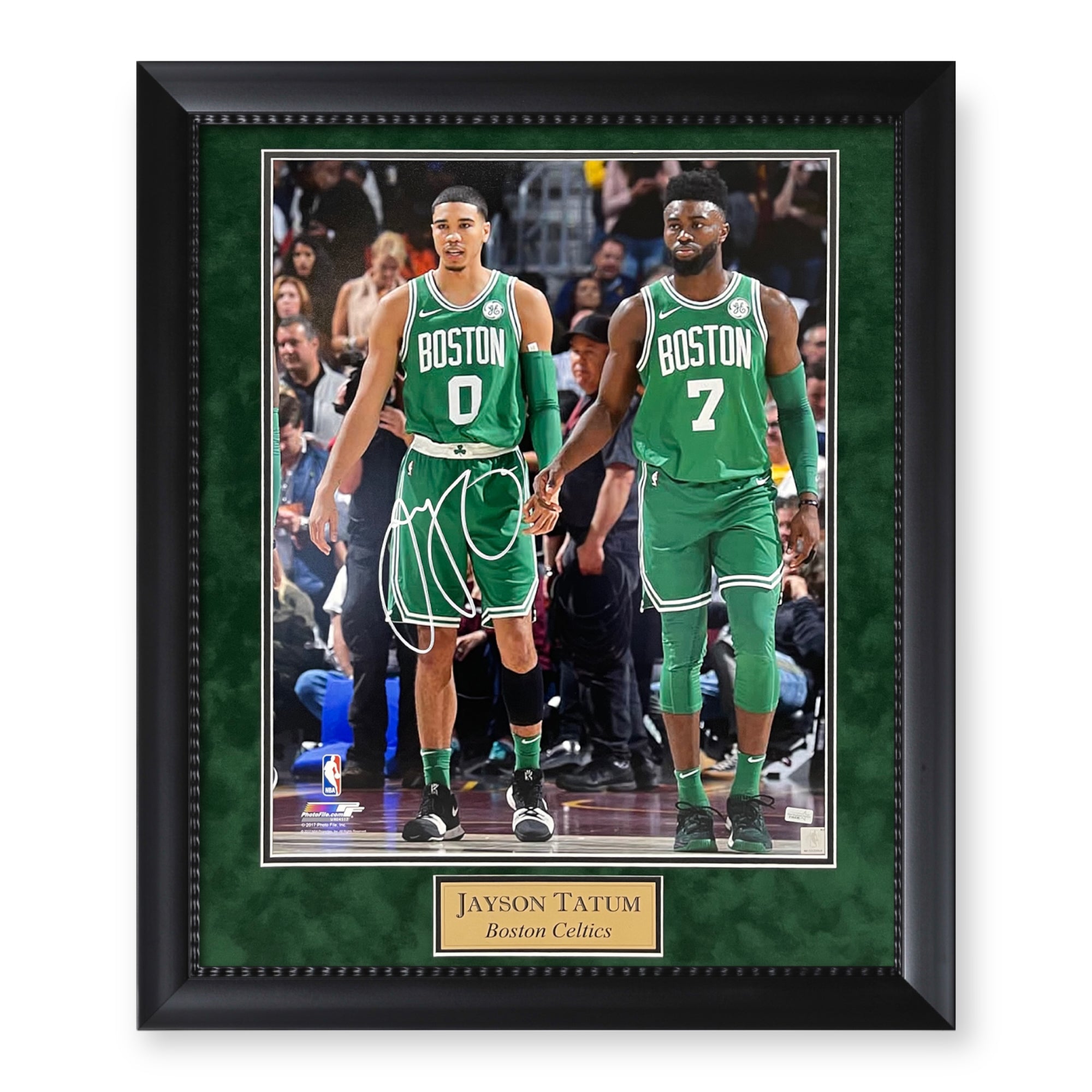 Jayson Tatum Boston Celtics Autographed 16x20 Photo Framed To 23x27 Fanatics