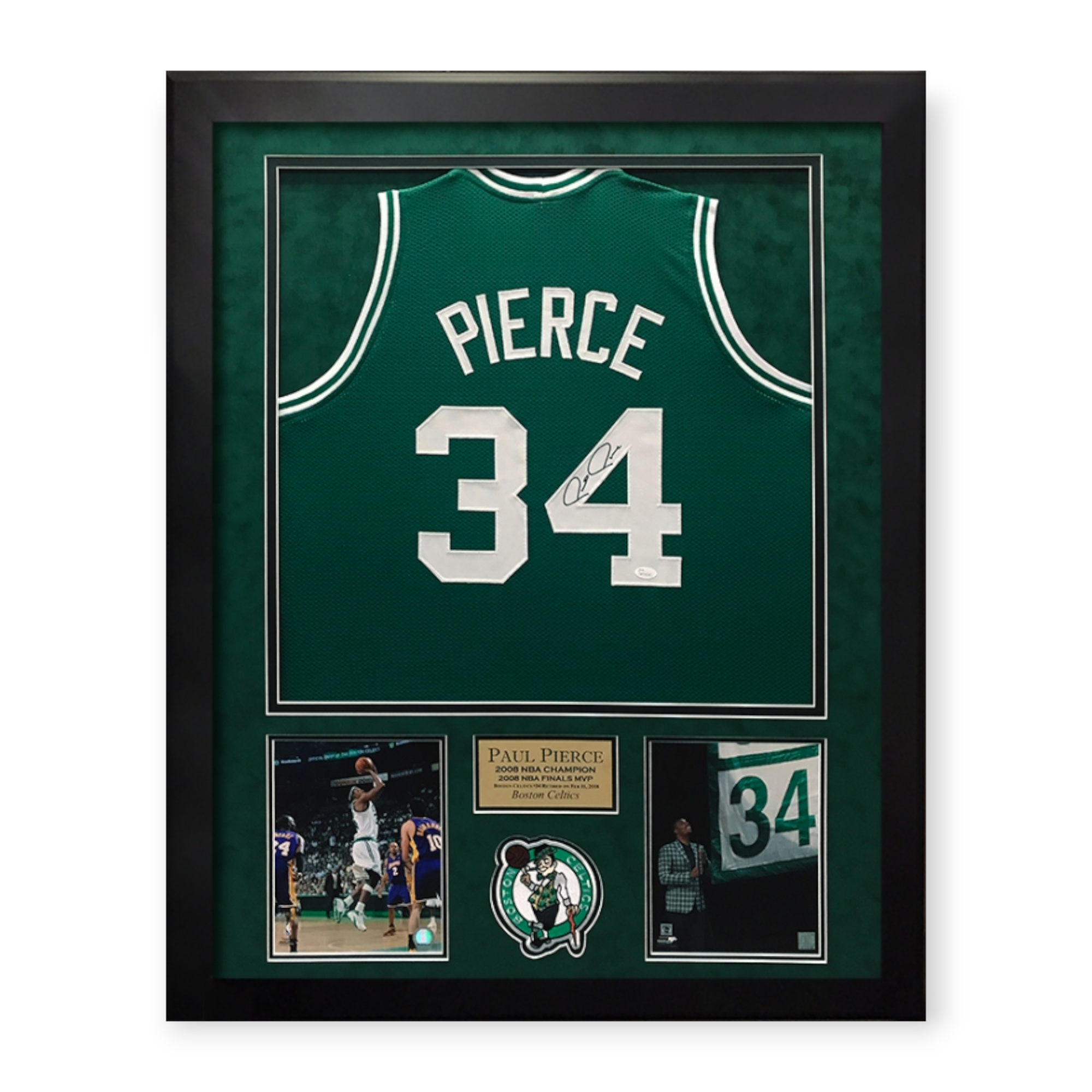 Paul Pierce Boston Celtics Autographed Jersey Framed to 32x40 JSA