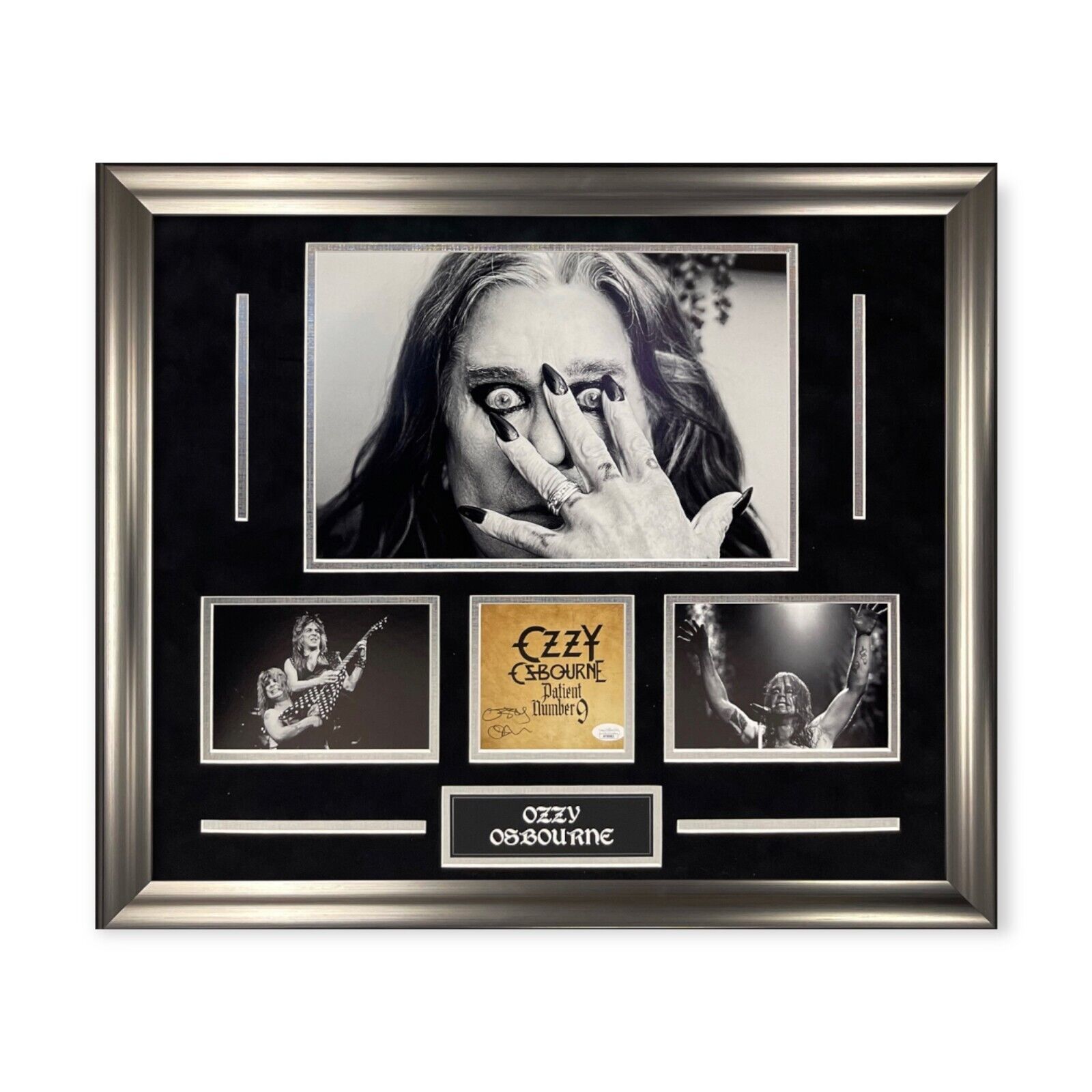Ozzy Osbourne Autographed CD Cover Collage Framed To 23x27 JSA