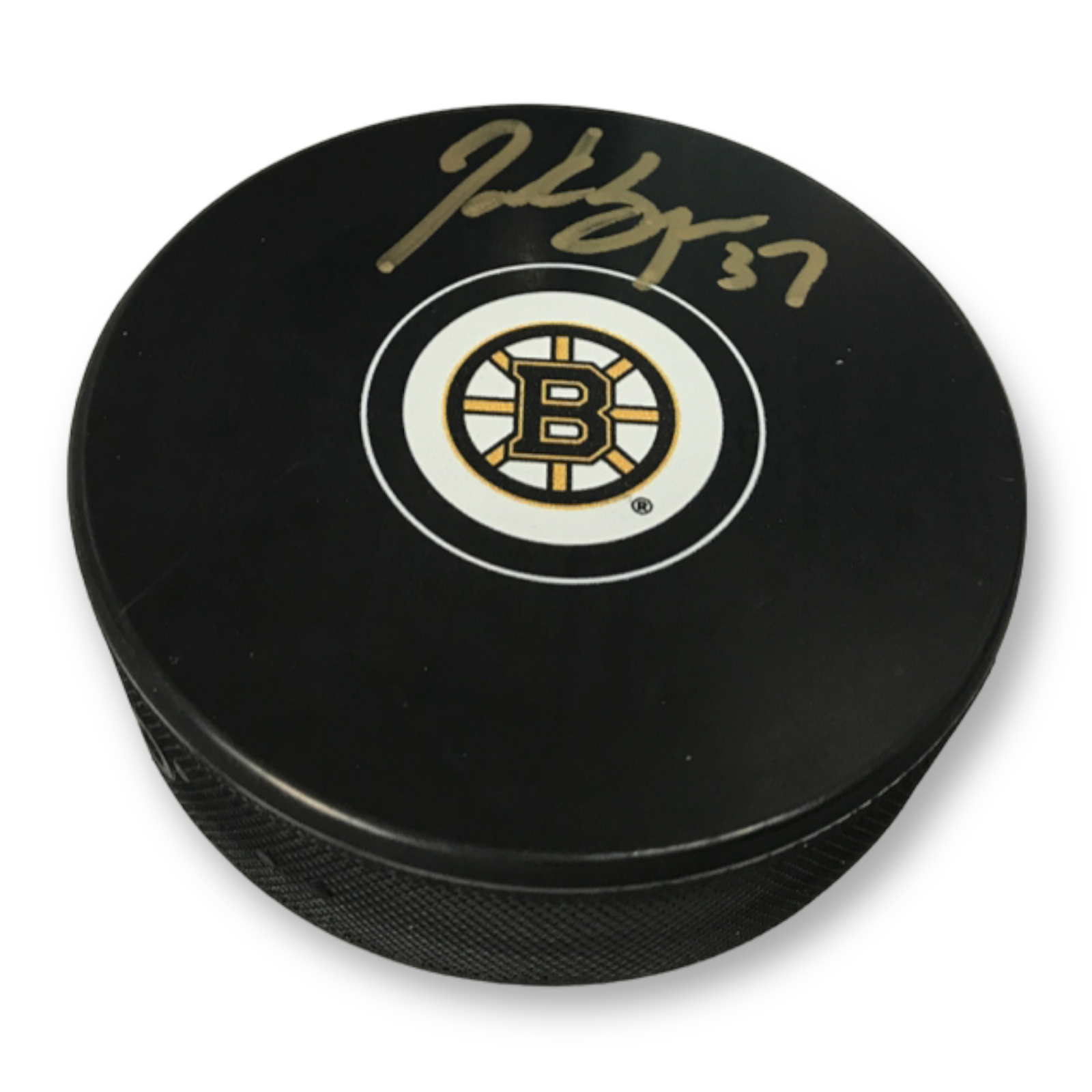 Patrice Bergeron Boston Bruins Autographed Hockey Puck NEP