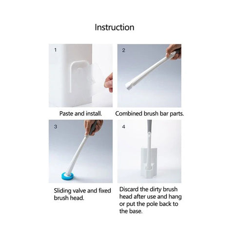 Replaceable Disposable Refill Heads Toilet Wand