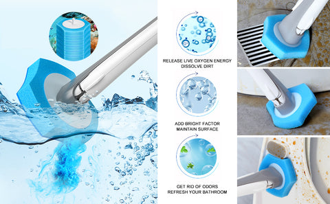 Replaceable Disposable Refill Heads Toilet Wand