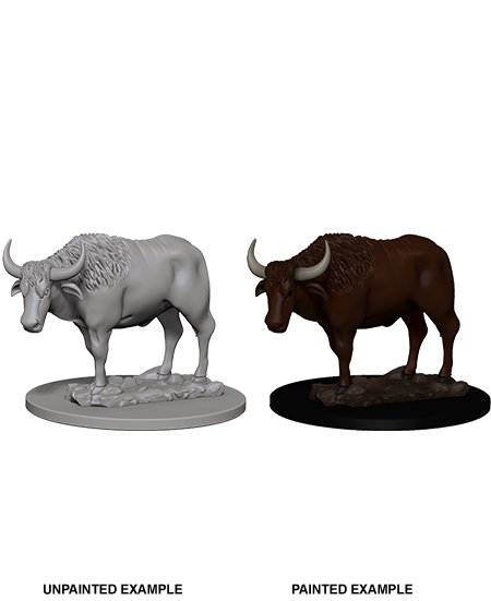 WizKids Deep Cuts Unpainted Miniatures: Oxen (2)