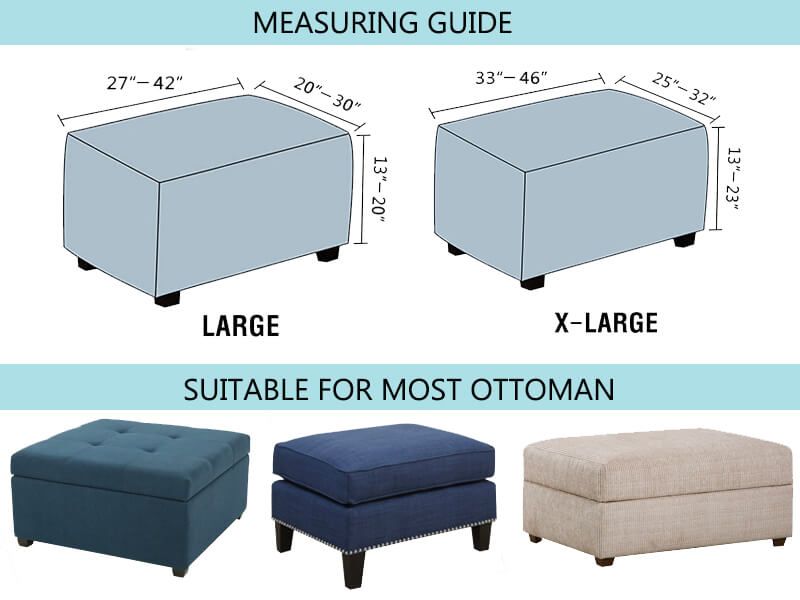 Stretchy Washable Ottoman Cover|Rectangle Ottoman Slipcovers And ...