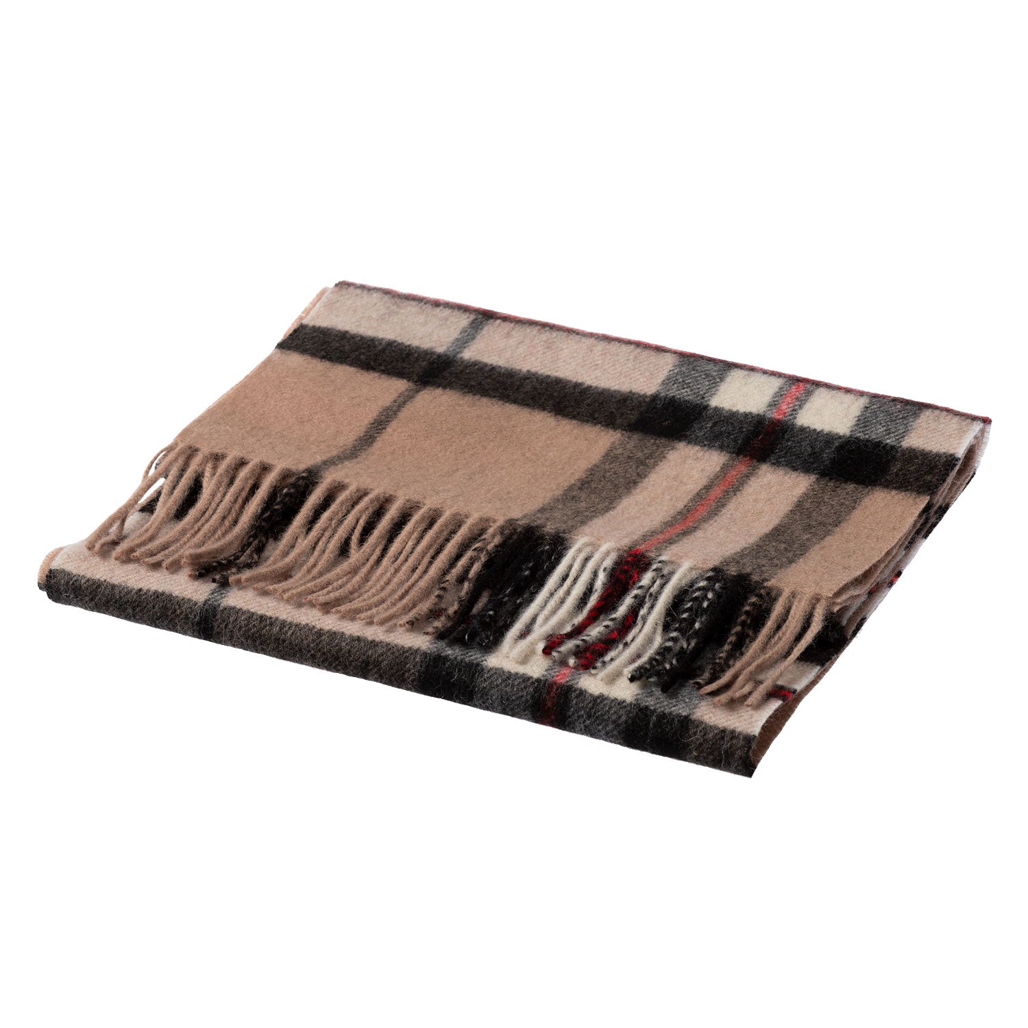 Edinburgh 100% Lambswool Scarf  Large Off Centre Thomson Camel