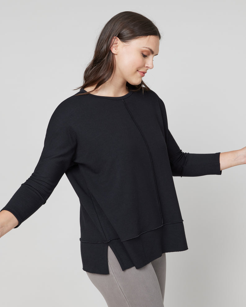 Perfect Length Top, Dolman 3/4 Sleeve Very Black - SPANX