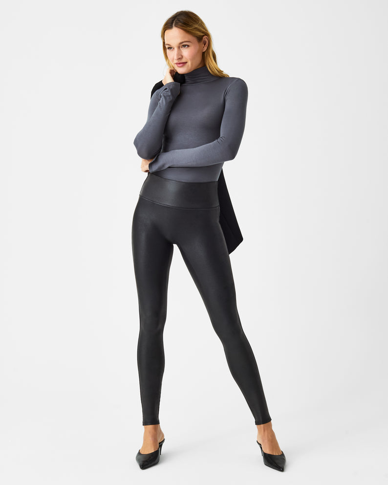 Faux Leather Leggings Black - SPANX