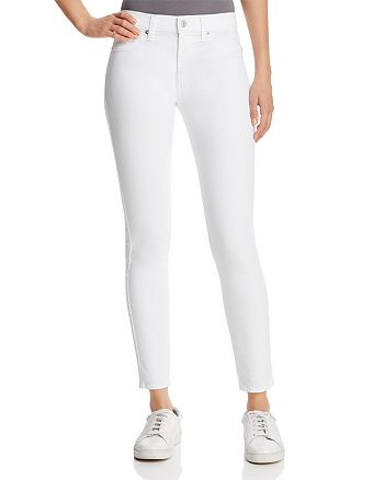 High-Waisted Ankle Skinny Jeans White - 7 For All Mankind