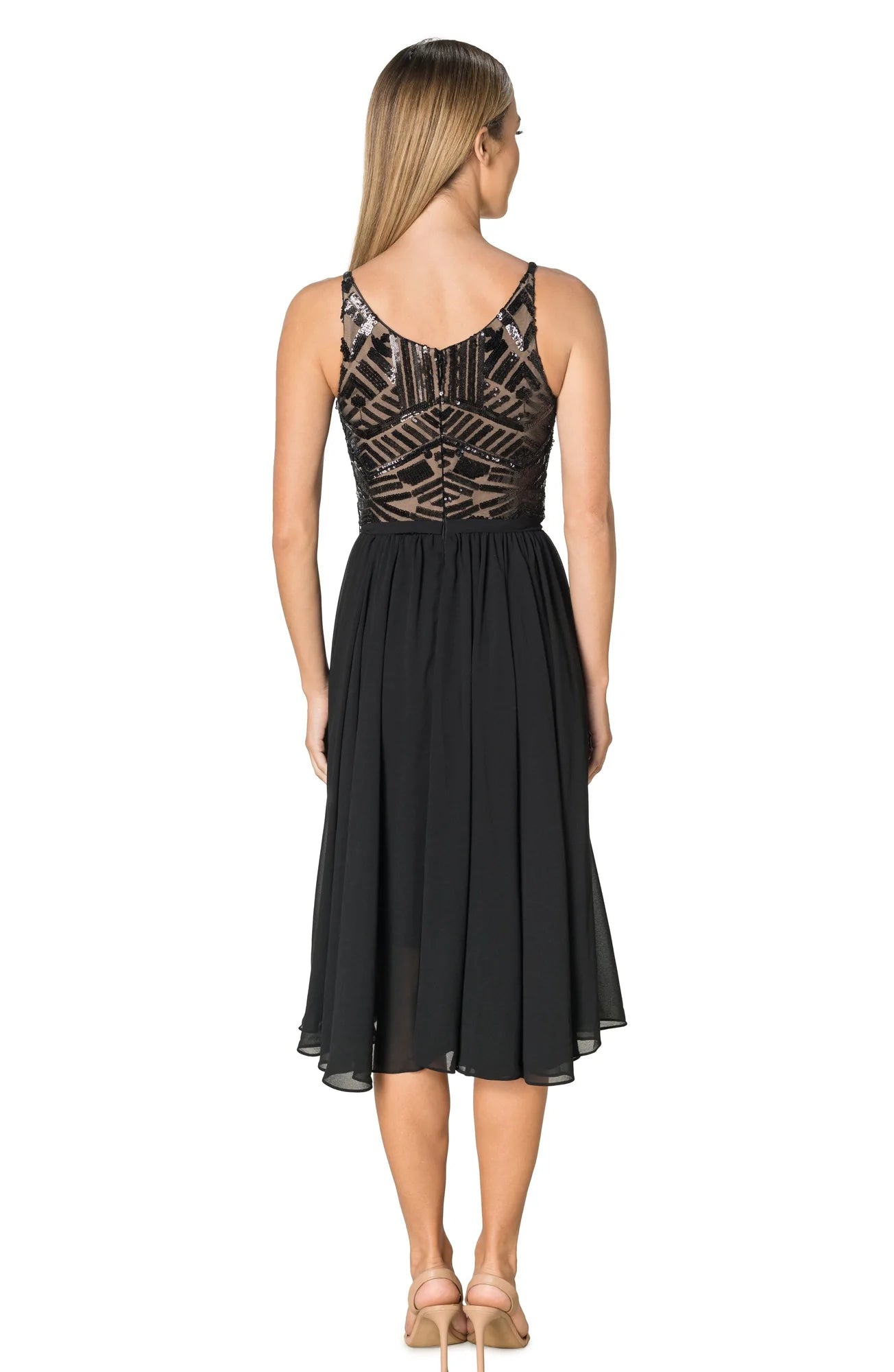 Alicia Dress Black Nude - Dress The Population