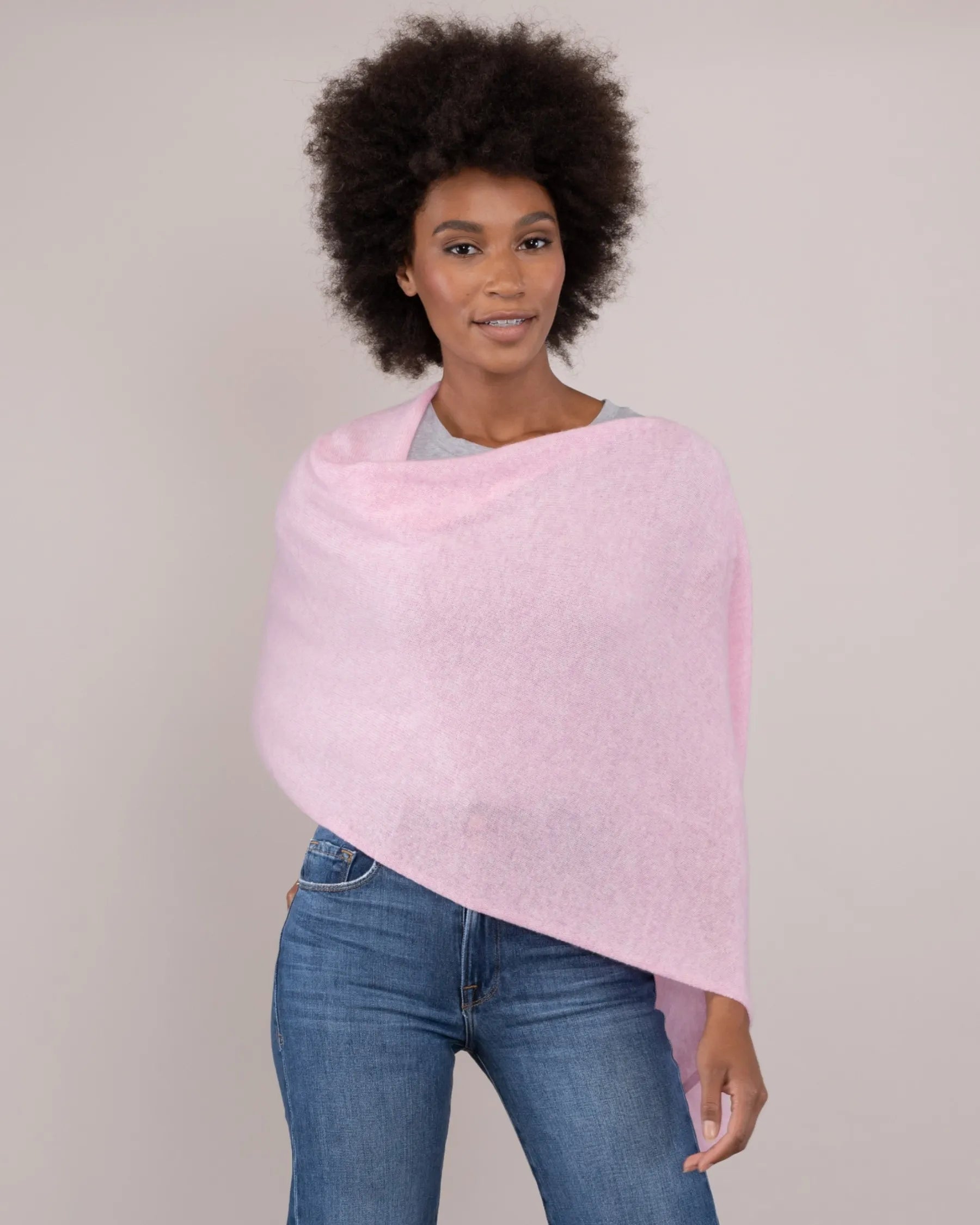 Cashmere Poncho Pink Swirl - Jackie Z Style Co.