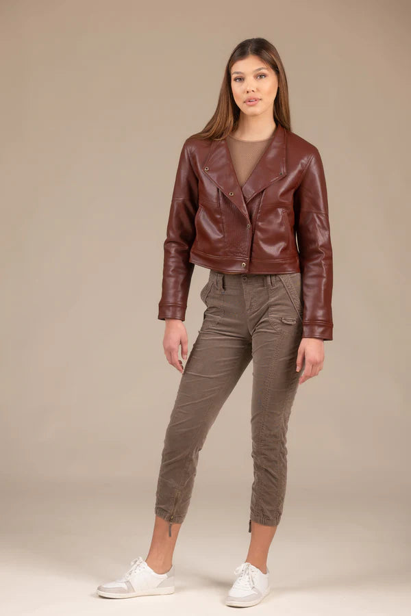 Aiden Vegan Leather Jacket Plum - Marrakech