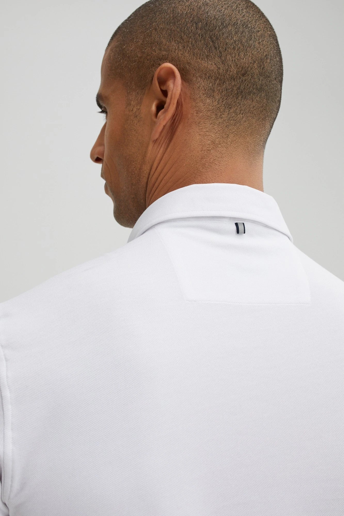 T-Series DryTouch Jersey Pique Rib Collar Polo White - Stone Rose