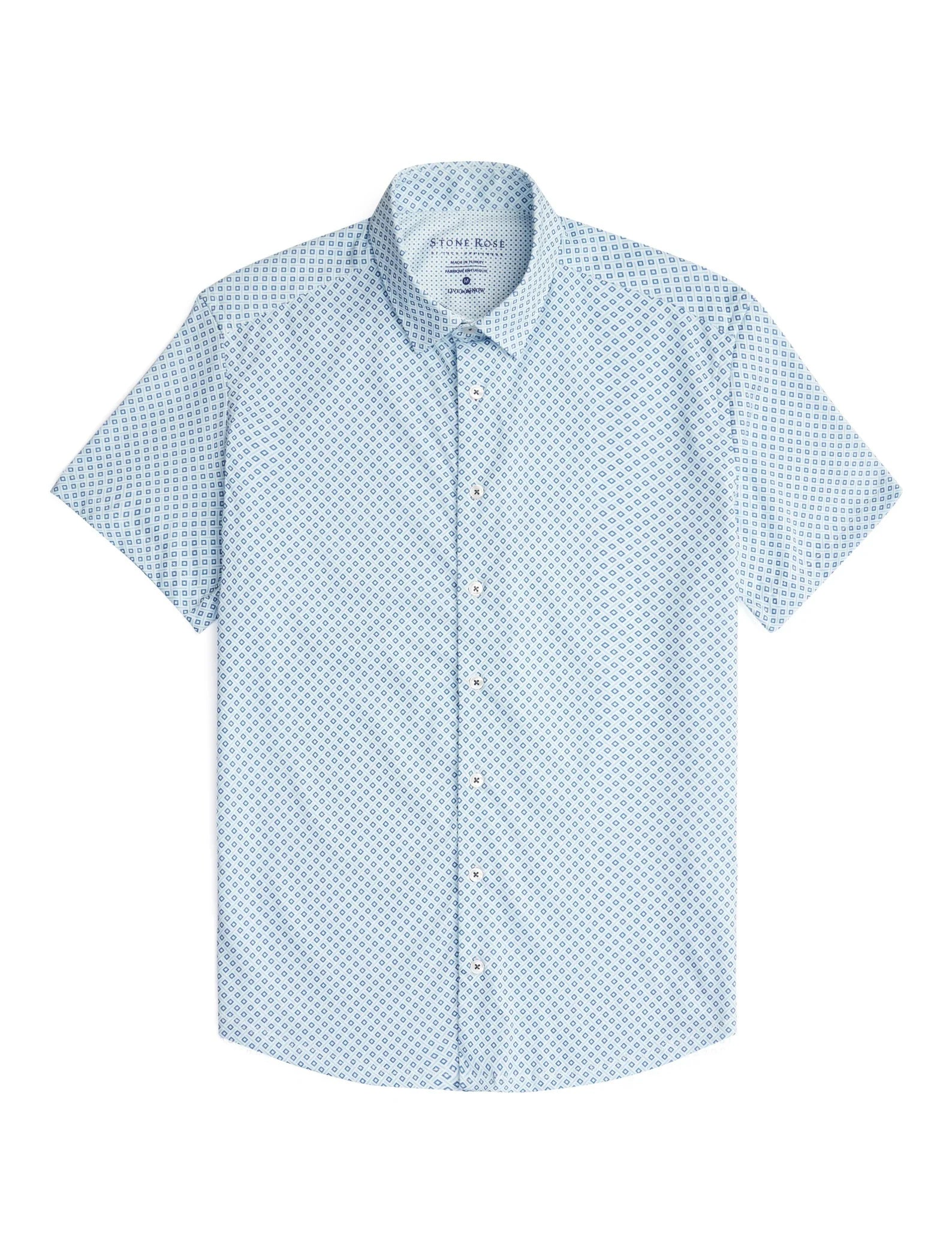 Turquoise Square Short Sleeve Shirt - Stone Rose