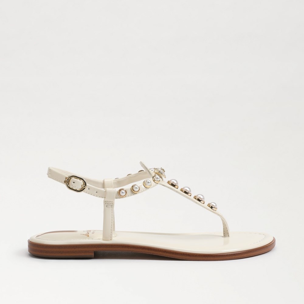 Gigi Pearl Thong Sandal Porcelain - Sam Edelman