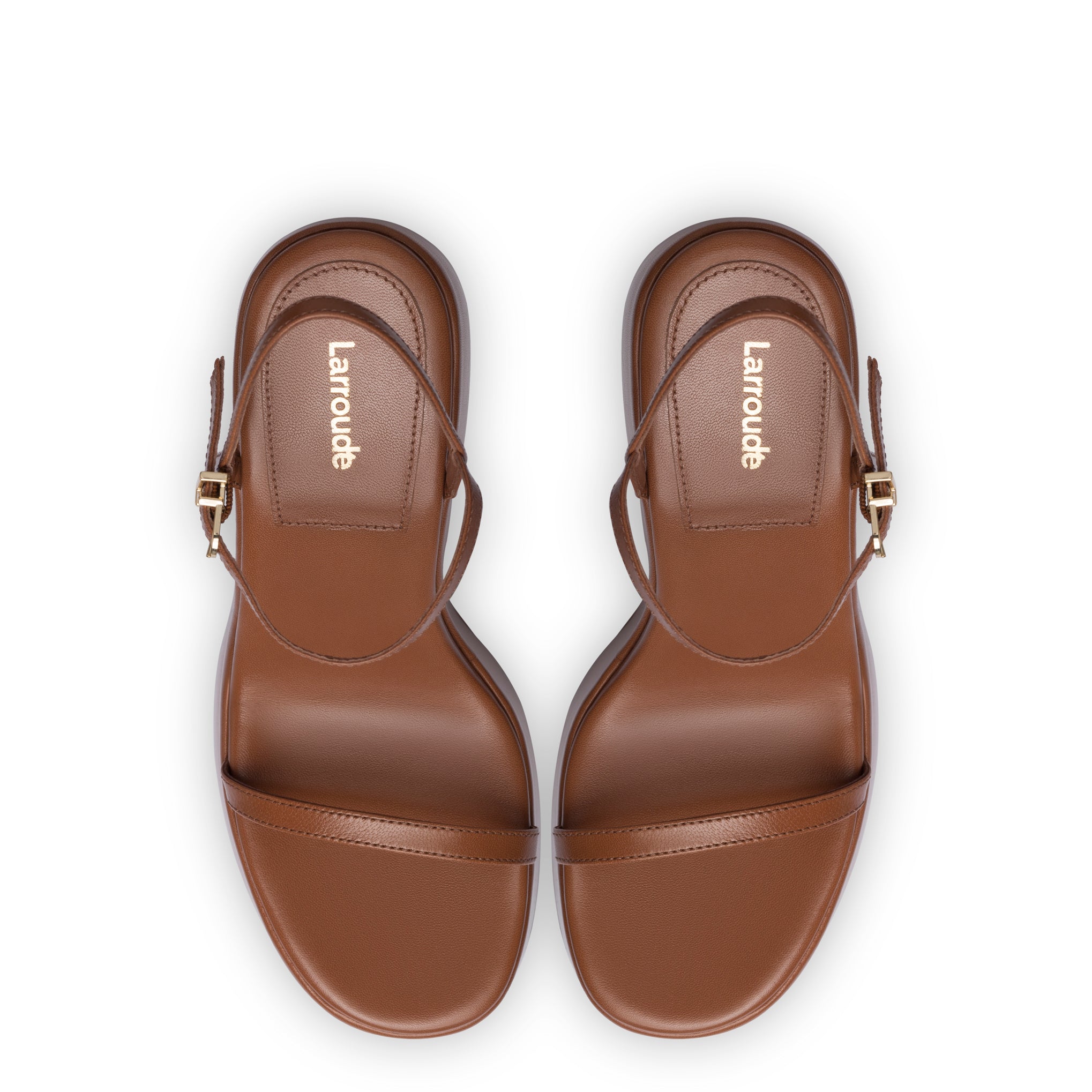 Wanda Platform Sandal In Caramel Leather