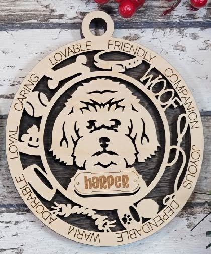 Customizable Maltipoo Ornament