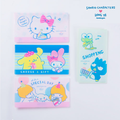 Sanrio Characters Party Time Taiwan Hong Ya Hamburgers Limited 4 Mini File Folder Set