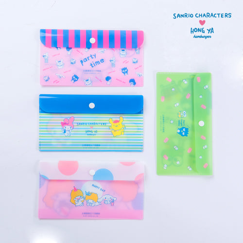 Sanrio Characters Party Time Taiwan Hong Ya Hamburgers Limited 4 Mini File Folder Set