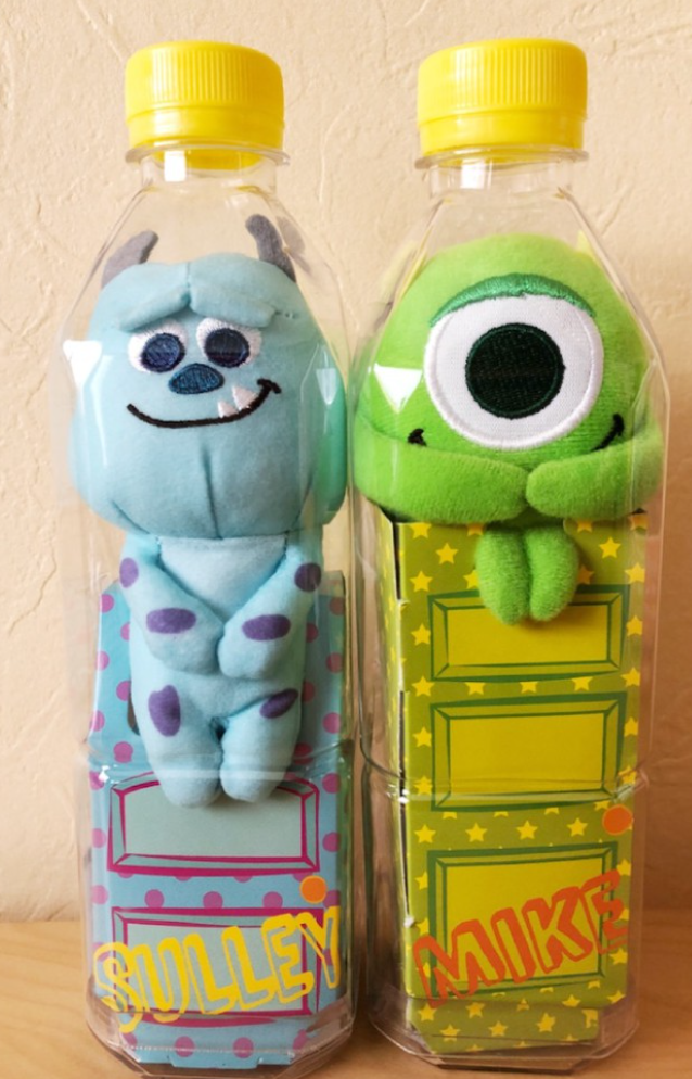 Kirin Afternoon Tea Japan Limited Disney Monster Inc Sulley & Mike 2 Plush Doll in Bottle Figure Set