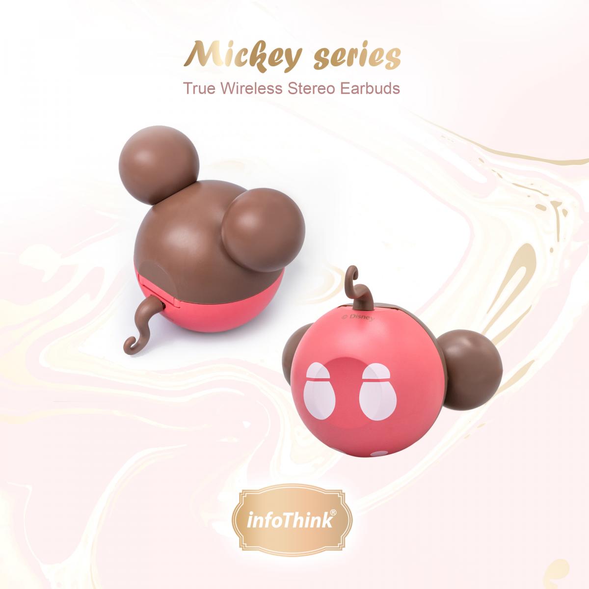InfoThink x Disney Chubby True Wireless Stereo Earbuds Mickey Series Mickey Mouse Strawberry Chocolate ver